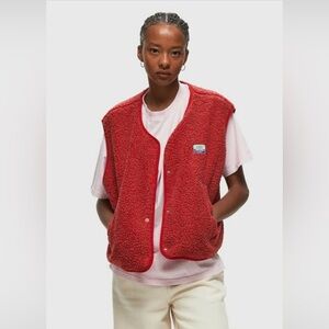 American Vintage Red Fleece Vest Size M/L